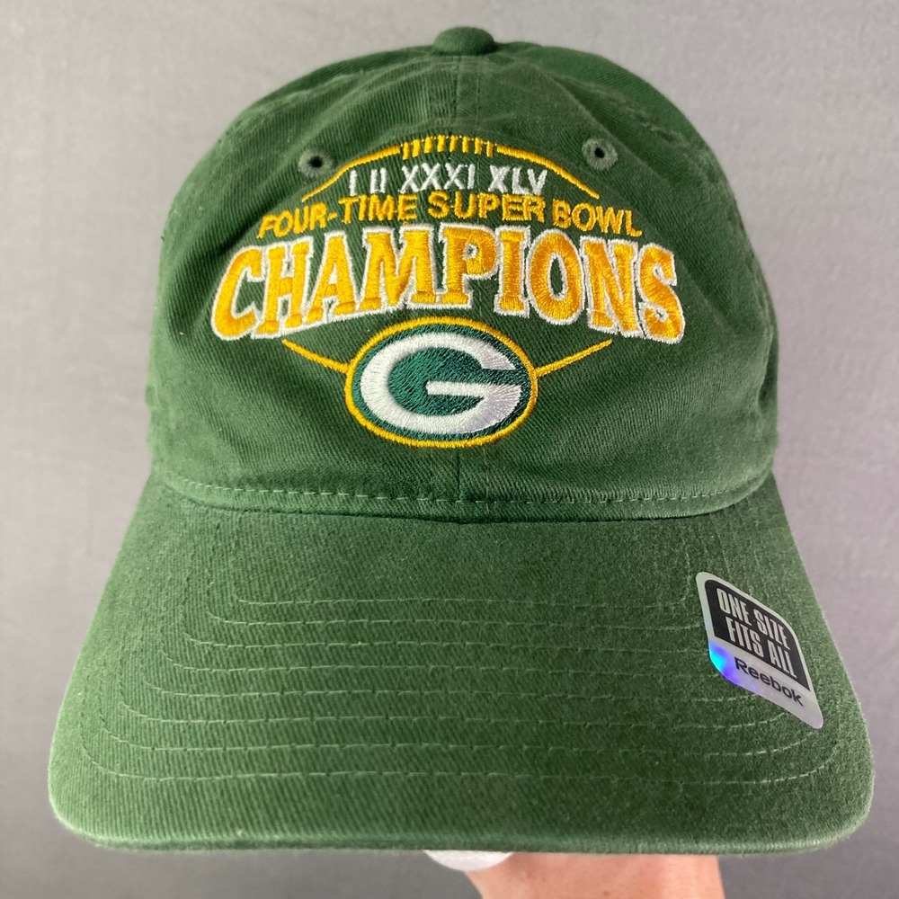 Green Bay Packers Super Bowl Champions Hat Reebok NFL Strapback‎ Cap